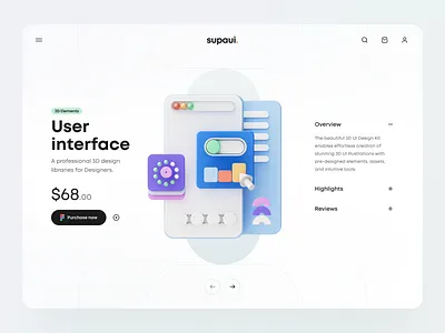 Online Store Hero Header for Echo 3d 3d illustration clean figma geometric hero header hero website illustration isometric landing page marketing website minimal online store ui ui design ui illustration ux ux design web web design