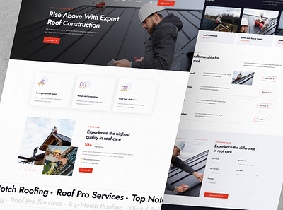 Roof Construction web design construction website mockups roof service website ui ui ux web design website hero