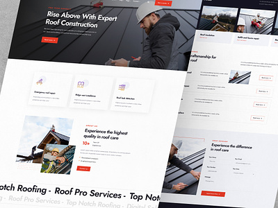 Roof Construction web design construction website mockups roof service website ui ui ux web design website hero