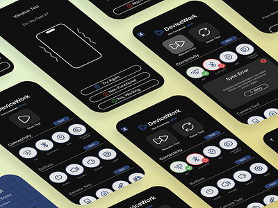 Mobile Test App UI/UX Design. automated testing branding end to end testing experience interface logo mobile app design mobile test app motion graphics performance testing qa test app ui usability testing