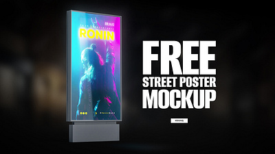 Free Street Poster Mockup blank download freebie marketing mockup psd