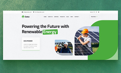 Solar web design eco power solar web ui ux web design website hero