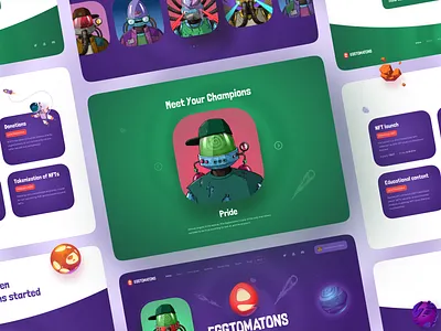 Eggtomatons NFT Website Design blockchain collection crypto cryptocurrency design dwellers interface nft space ui ux web website