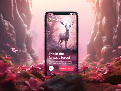 Magical Forest - Mobile App Concept 3d app concept concept design ui