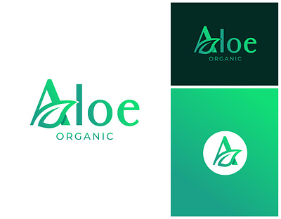 Aloe Organic aloe branding creative design fresh graphic design green illustration inspiration leaf lettering logo logo design logotype mark natural nature organic typography word