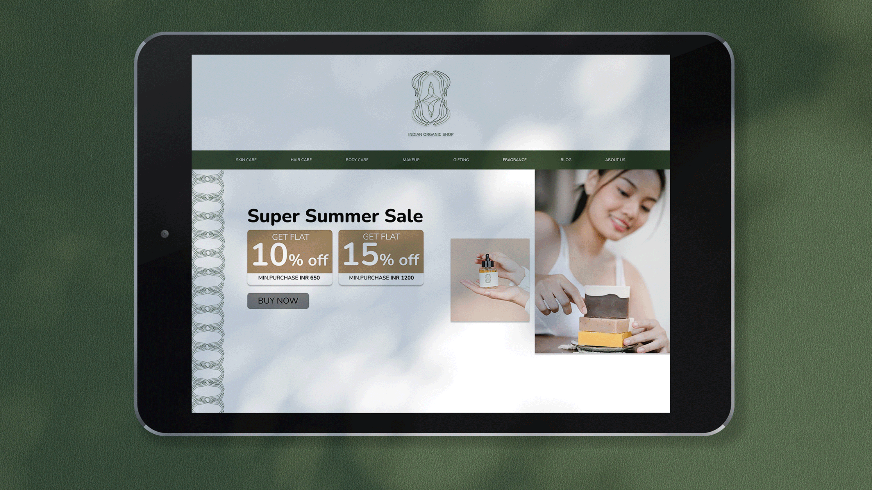 Indian Organic Shop - Website branding fresh nature organic selfcare sustainable ui website