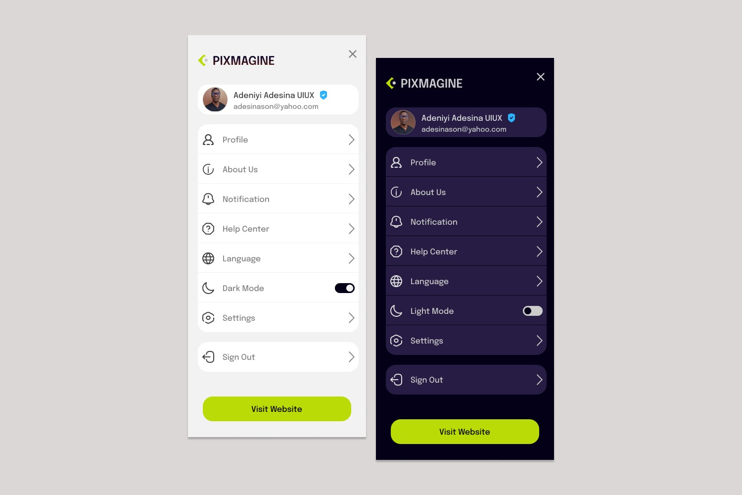 Menu Page/ Light and Dark Mode / Health / Fintech / Commerce ai artificial intelligence commerce crypto dating app design fintech graphic design health healthcare management app menu page navigation pet profile page ui ux