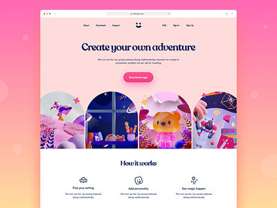 Pibble Landing Page - #VisualExploration 3d 3d art 3d design 3d illustration blender bold c4d clean desktop gradient header hero homepage illustration landing page ui vibrant web web design website