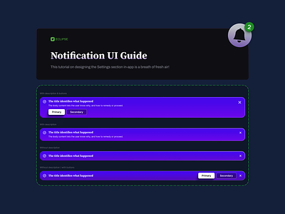 Designing Memorable App Notifications: UI Tips for Marketing alert app app notification banner button dark dark notification design notification notification ui primary secondary templates toast ui ui kit