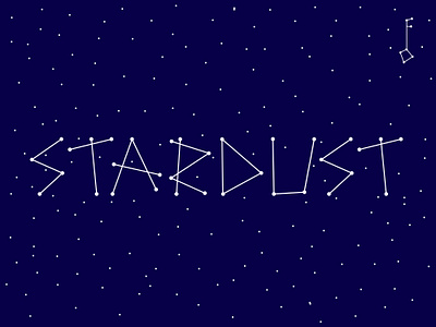 Stardust - A constellational Type astrology branding commercial design dots graphic design illustrator lines logo natural simple space typography zodiac