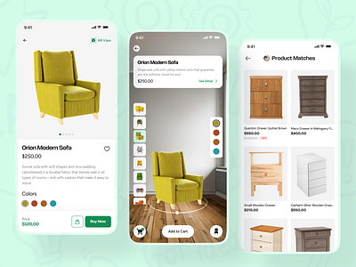 AR Furniture Marketplace Mobile Design app design augmented reality ecommerce furniture interior marketplace minimalist mobile modern scan simple
