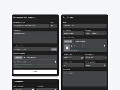 Real Estate Platform Modals app checkbox design inputs modal switcher ui ux
