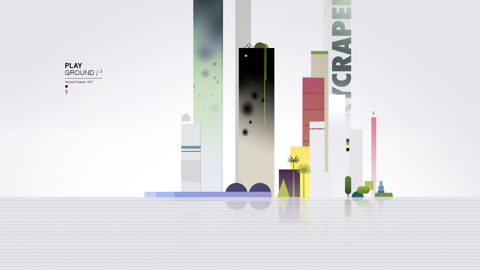 Playground abstract city cityscape forms gradient illustration light shapes