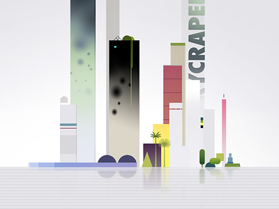 Playground abstract city cityscape forms gradient illustration light shapes