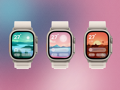 Lockscreen - Apple Watch apple applewatch design illustration ios iphone smartband smartwatch spring sunset ui uiux watch