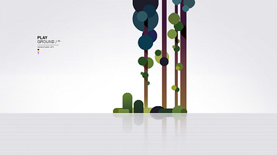 Playground abstract colours forest game illustration shapes trees