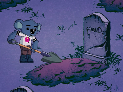 FRND - Graveyard (2019). 2d animation anime cartoon cel celanimation funeral gif gifs graveyard illustration koala motion motion graphics music musicvideo song