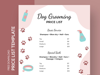 Dog Grooming Price List Free Google Docs Template business charges docs dog dog grooming free google docs templates free template free template google docs google google docs grooming list price price list pricelist print printing rate template templates