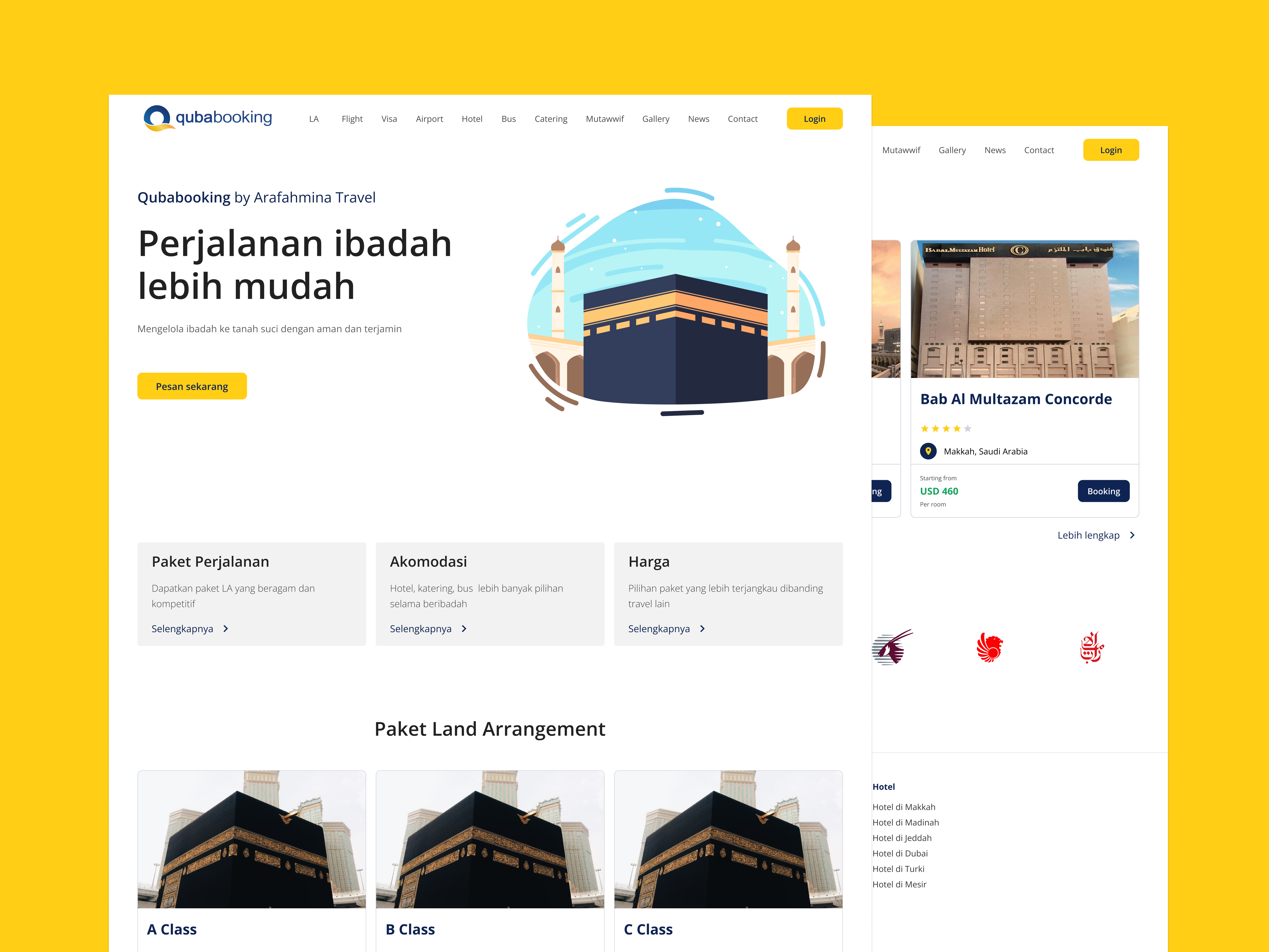 Hajj and Umrah Website haji landing page mecca pilgrim travel ui design website design