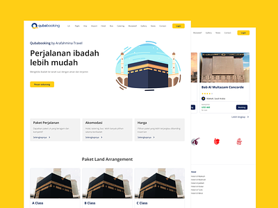 Hajj and Umrah Website haji landing page mecca pilgrim travel ui design website design