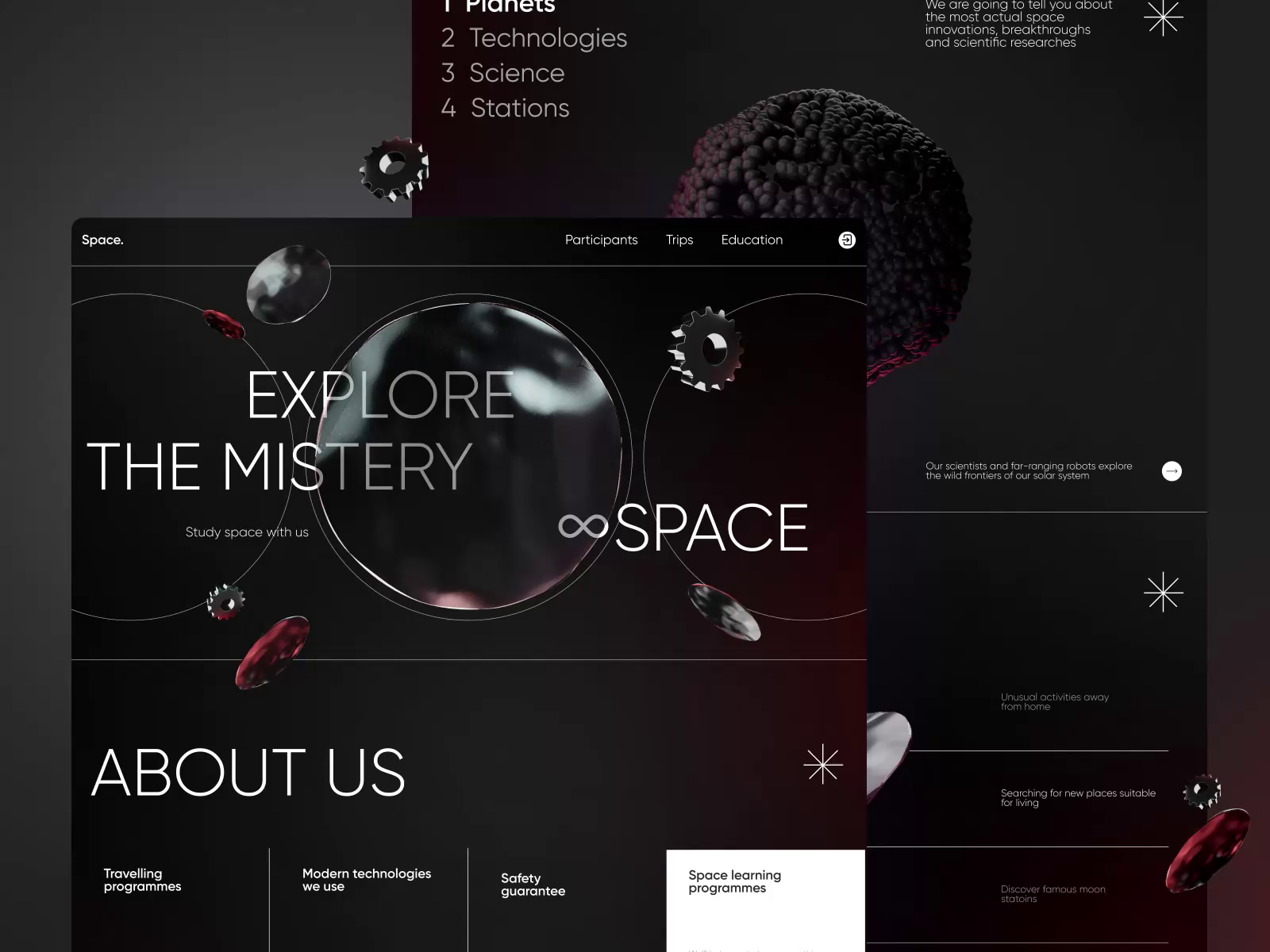 Example of Space Travel Landing