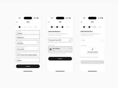 Exhibit A design kyc mobile mobiledesign monochrome productdesign signin signup typography ui uidesign uiscreen ux visualdesign