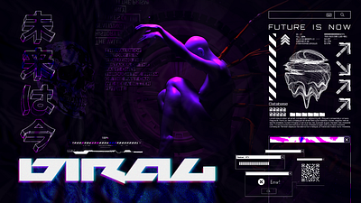 viral.exe wallpaper cyberpunk futuristic glitch graphic design layout design typography viral wallpaper website design