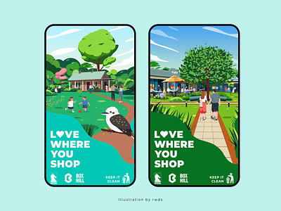 Public welfare illustration bird children house illustration landscape street tree trees vector