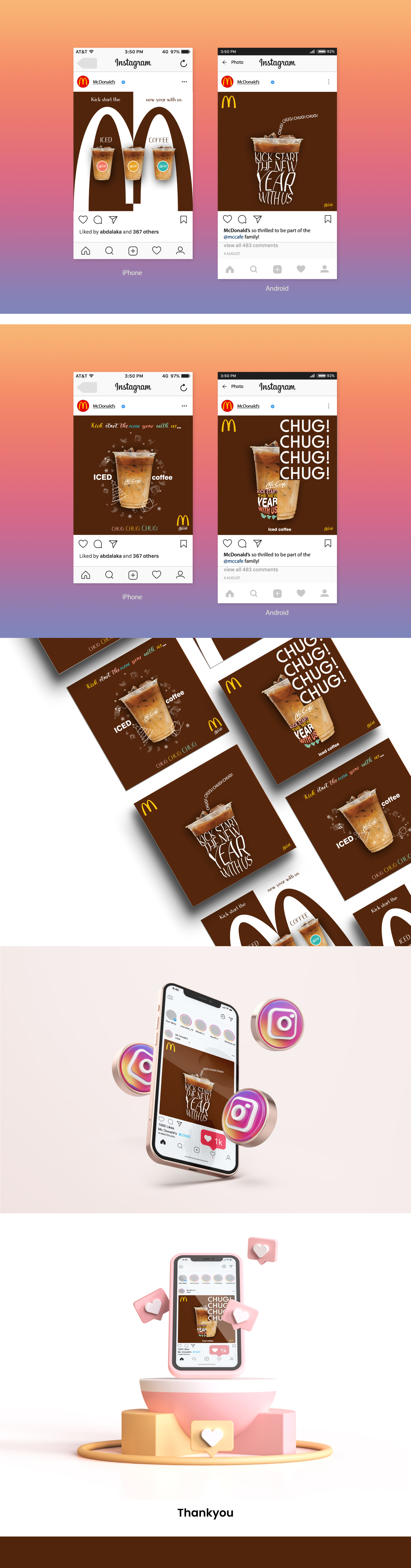 AD CAMPAIGN DESIGN advertising campaign design graphic design instagram ad mc donalds social media post typographic visual design