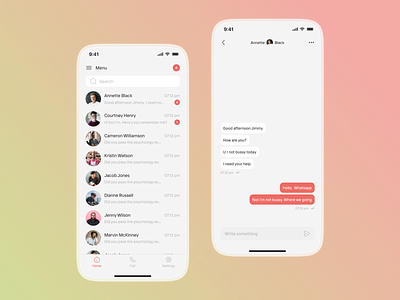Chat Mobile App android app design app interaction chat app chats conversation inbox instant massaging ios massenger messanging app mobile app mobile ui online talk ui ui design user experience ux whatsapp