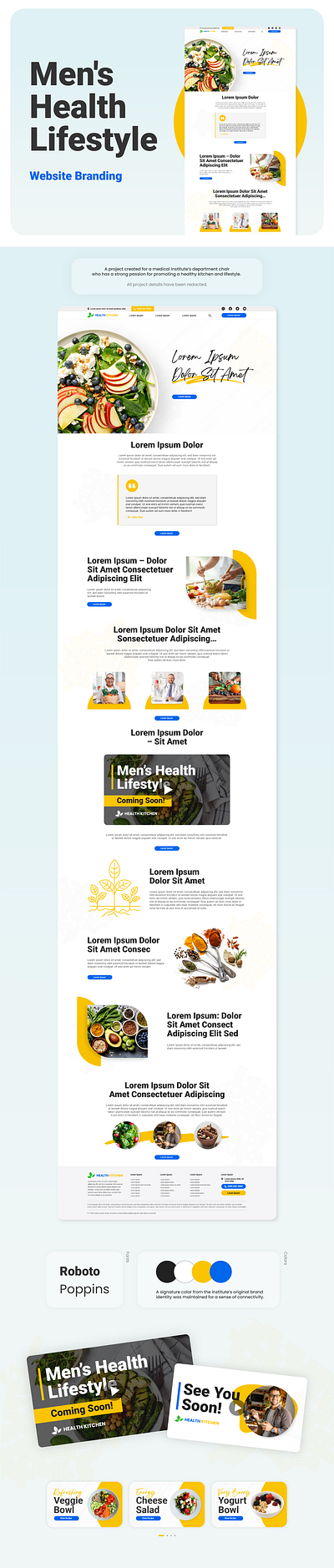 Men’s Health Lifestyle Website Branding branding graphic design health landing page marketing design