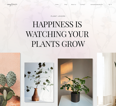 Plant shop landing page design landing page ui ui design ux uxui web design