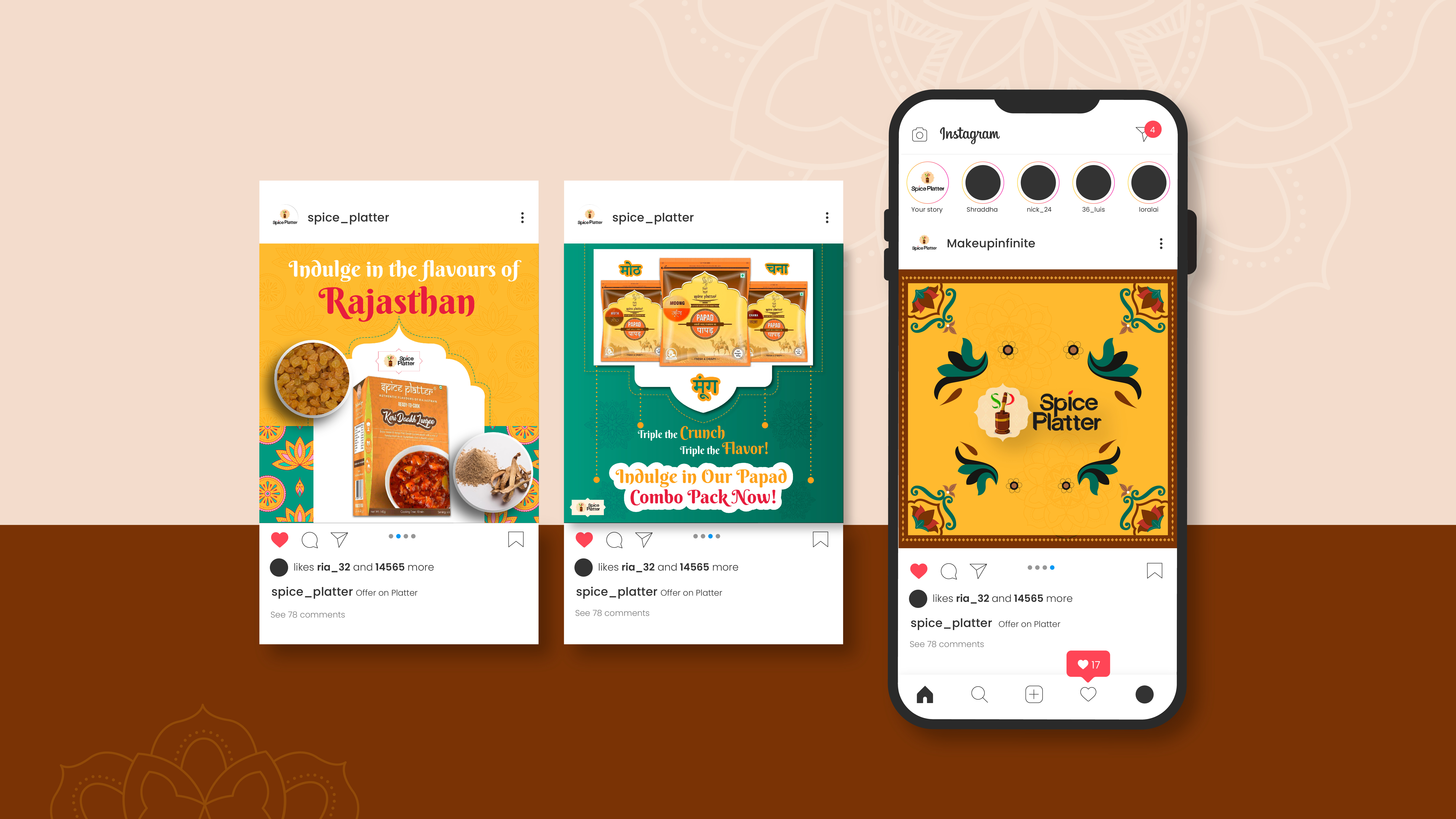 Social Media Post (Spice Platter) ads advertising campaign design graphic design indianspices instagram post instagram template marketing post social media design social media marketing