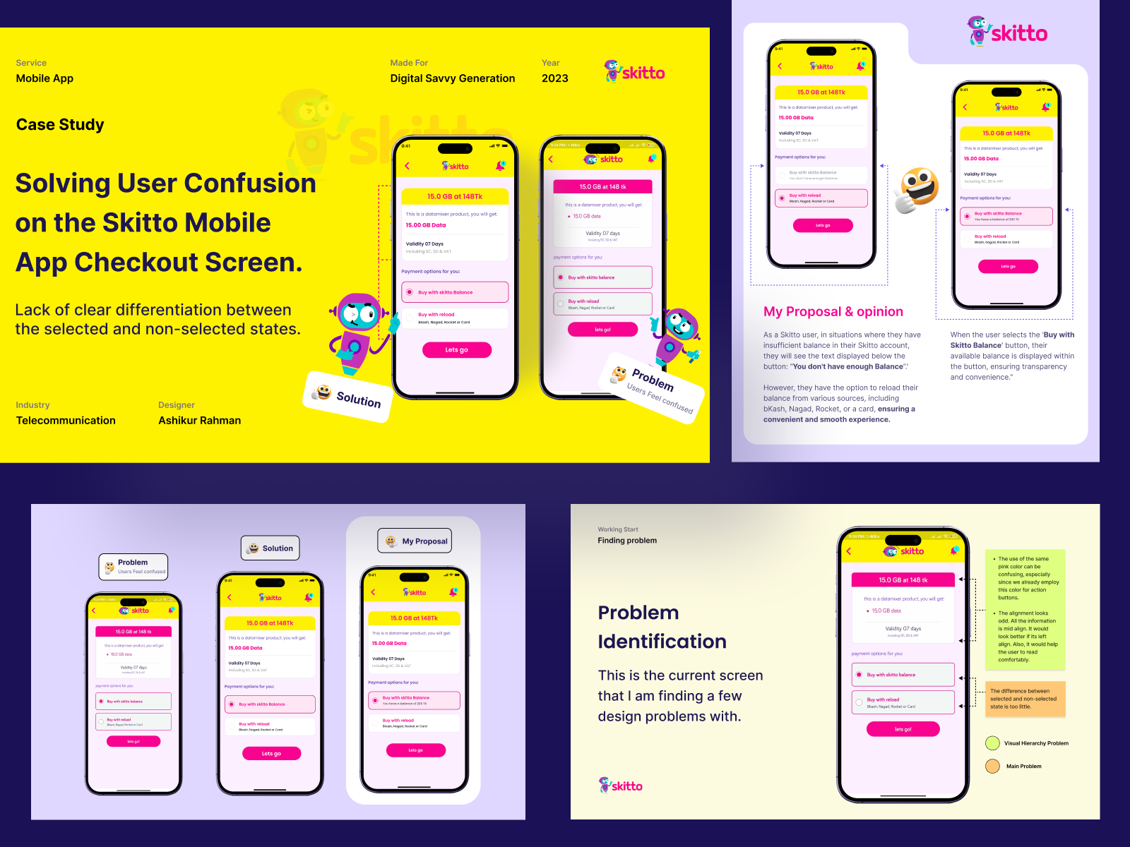 Solving User Confusion on the Skitto Mobile App Checkout Screen. 2023 app case study app design app ux case bad ux button selection ux case study good ux one screen problem solving prototype single problem testing user testing ux case study ux design ux problem