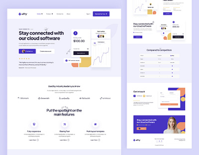 SaaS Landing Page design experience figma landing page ui uiux user interface web web design website website design