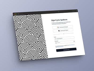 SignUp Page - Daily UI #001 app branding daily ui design graphic design landing page log in mobile mobile app design monochrome pattern sign up ui ux web design website