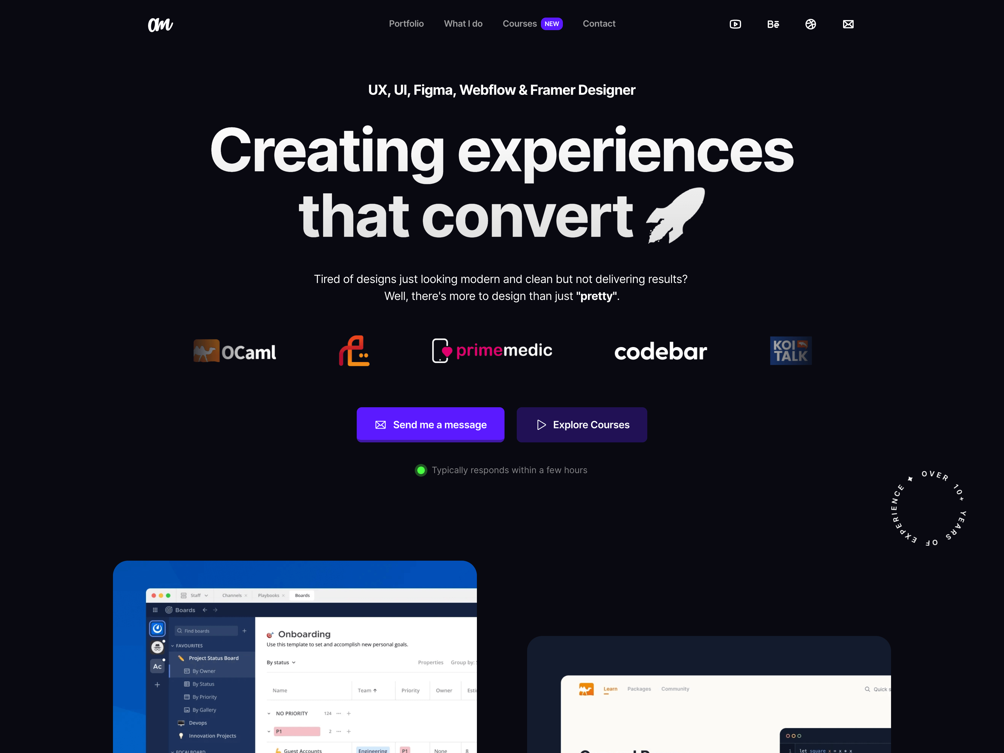 Updated Portfolio Site on Framer animation app branding clean design framer modern portfolio ui ux