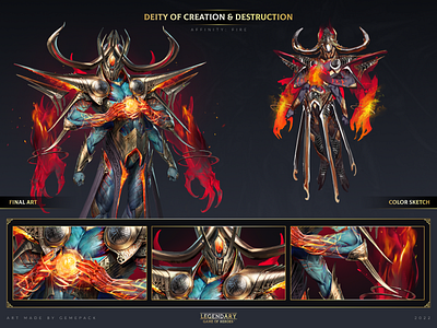 Deity of Creation & Destruction 2d art cgi character character design concept concept art digital 2d digital art fantasy game game art game of heroes gamepack illustration legendary mobile games sci fi