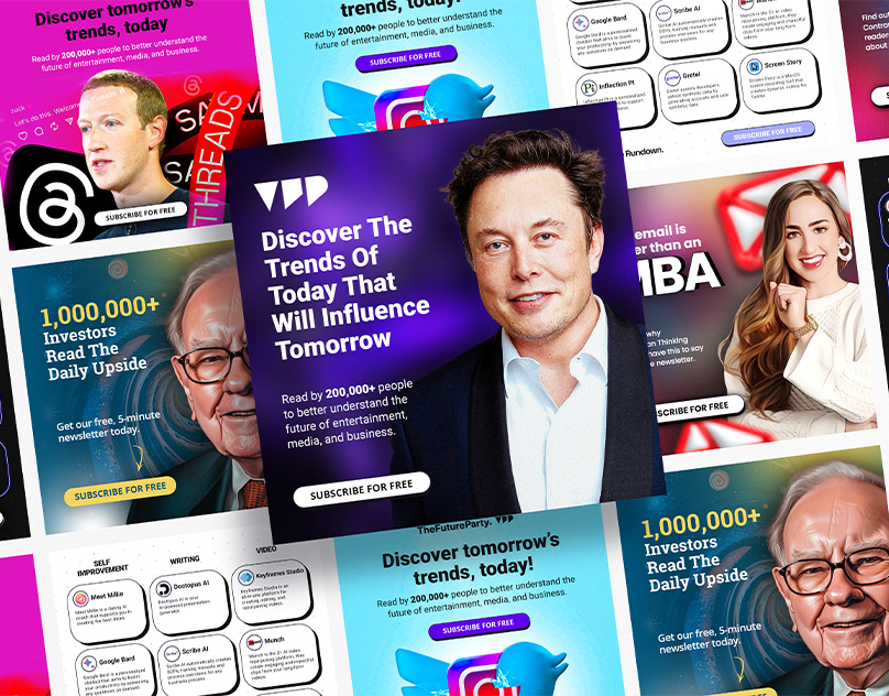 Social Media Designs for AI Newsletter ai tools elon musk email marketing email newsletter design fb ads graphic designer instagram feed social media advertising social media designer social media designs social media management social media marketing social media posts