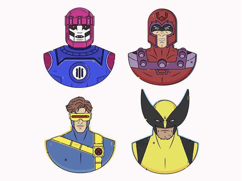 Marvel: X-Men 97 adobe illustrator beast cyclops design icon illustration illustrator logan logo magneto marvel marvel comics marvel x men retro comics sentinel vector vector art wolverine x men x men 97