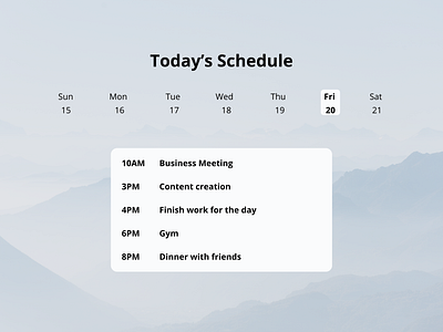 Daily UI 071 – Schedule dailyui dailyui071 dailyuichallenge design graphic design schedule ui