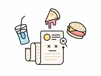 No Order illustration animation branding cola email graphic design hamburger icon logo no order password pizza ticket ui