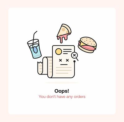 No Order illustration animation branding cola email graphic design hamburger icon logo no order password pizza ticket ui