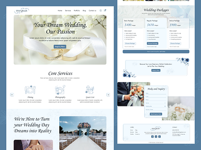 Wedding planner website agency design event marriage photoshoot portfolio typography ui uidesign uiux ux videography web design website wedding agency wedding party wedding planner