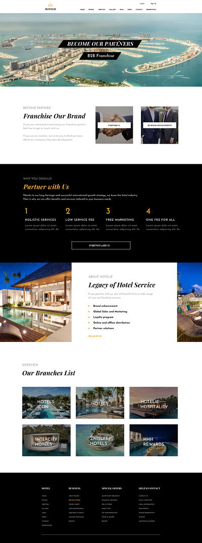 HOTELIE Luxury Hotel Website b2b business design hotel luxury resort ui uidesign webdesign website