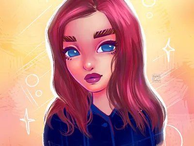 Marina portrait 2d art art character cute girl head illustration portrait