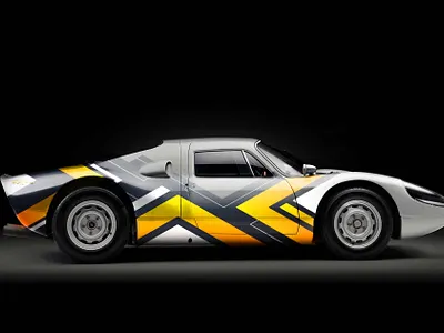 car wrap brand car car wrap design full wrap graphic design inspiration porschee racing racing car retro