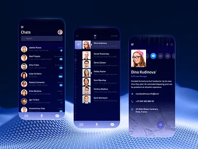 phone book notebook app 2d add new contact adress b2b project design chats contact profile dark design interface design future interface app iphone contacts maps notebook phone book notebook phone contact app phone contacts pin product app searching ui ux