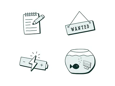 A fish in its bubble branding illustration line vector wanted