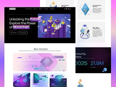 Blockchain Landing Page 3d ad adobe creative suite animation design figma motion graphics ui vector